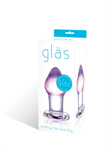 Glas Amethyst Rain Glass Butt Plug