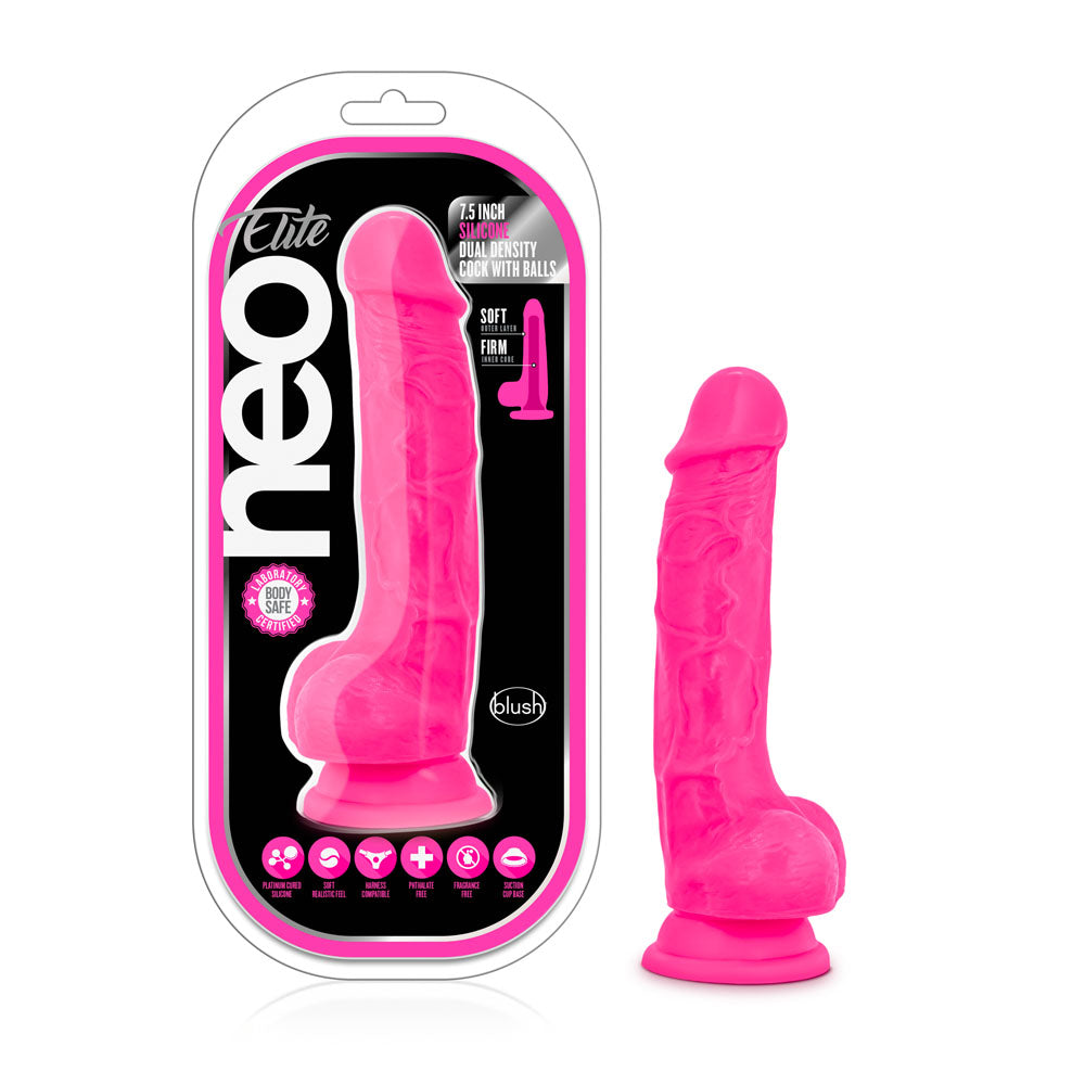 Neo Elite Silicone Dual-Density Cock w/ Balls