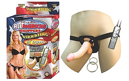 RealSkin All American Whoppers Vibrating Dildo w/ Universal Harness