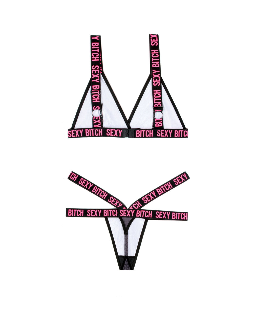 Vibes Sexy Bitch Bralette & Strappy Panty – PinkieWinkie.com