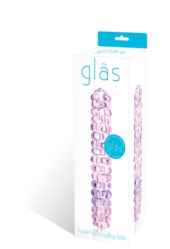 Glas Purple Rose Nubby Glass Dildo