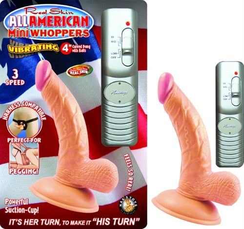 RealSkin All American Mini Whoppers Vibrating Curved Dildo w/ Balls