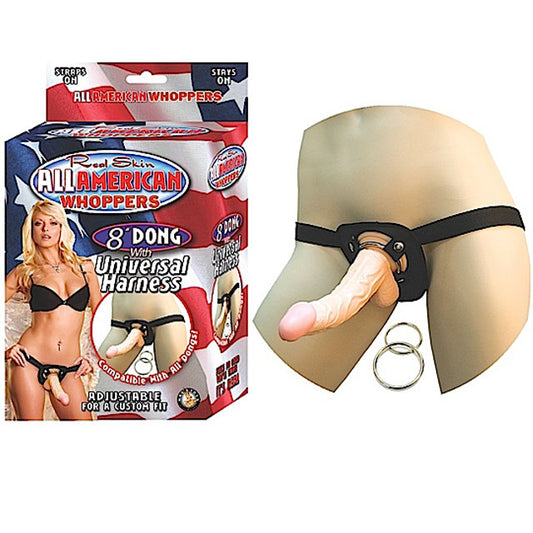 RealSkin All American Whoppers Vibrating Dildo w/ Universal Harness