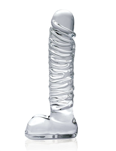 Icicles No 63 Hand Blown Glass Dildo w/ Balls