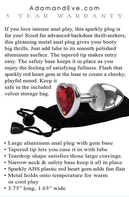 Adam & Eve Red Heart Gem Anal Plug