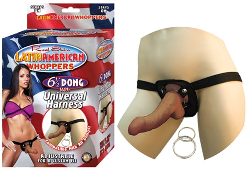 RealSkin Latin American Whoppers Dildo w/ Universal Harness