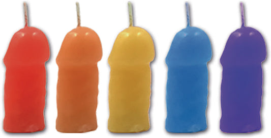 Rainbow Pecker Party Candles 5pk