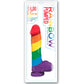 Rainbow Pumped Dildo w/ Suction Cup & Balls