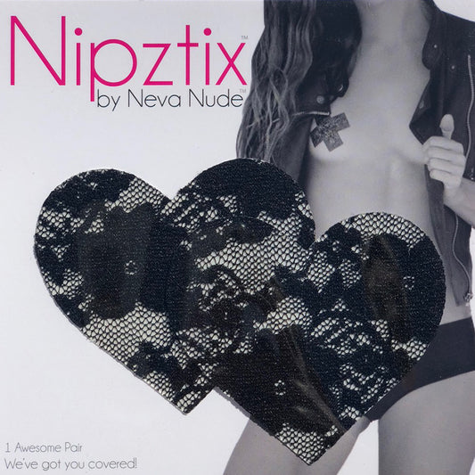 Neva Nude Vogue Black Lace I Heart U Nipztix Pasties