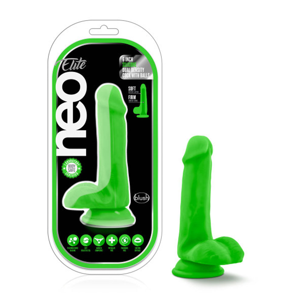 Neo Elite Silicone Dual-Density Cock w/ Balls