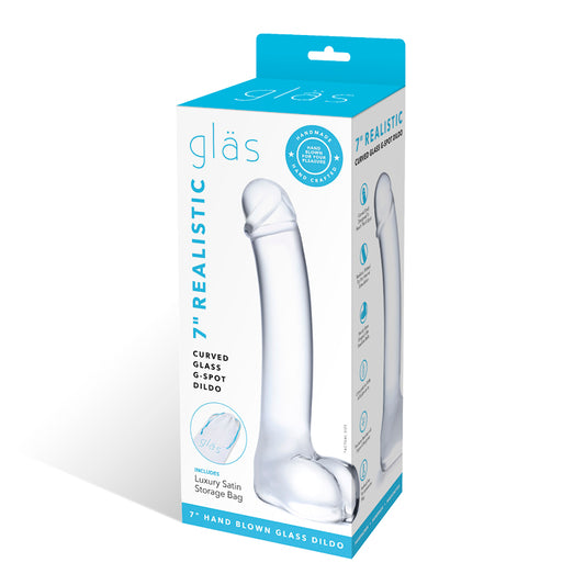 Glas Realistic Curved Glass G-Spot Dildo