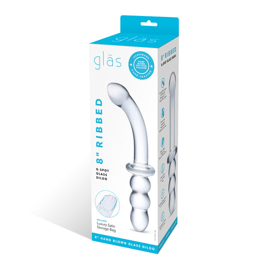 Glas Ribbed G-Spot Glass Dildo