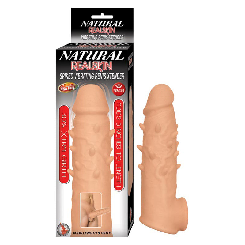 Natural Realskin Spiked Vibrating Penis Xtender