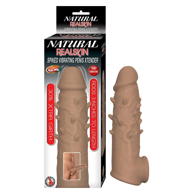 Natural Realskin Spiked Vibrating Penis Xtender