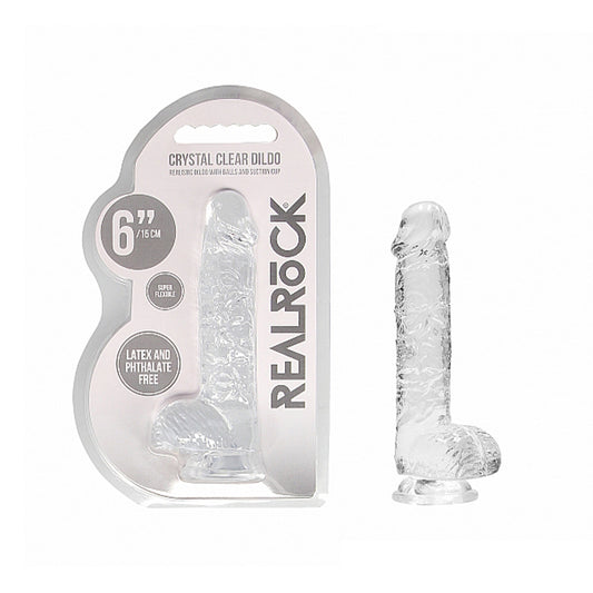 RealRock Realistic Crystal Clear Dildo w/ Balls