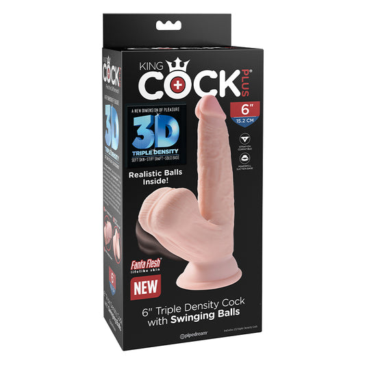 King Cock Plus Triple-Density Cock w/ Swinging Balls