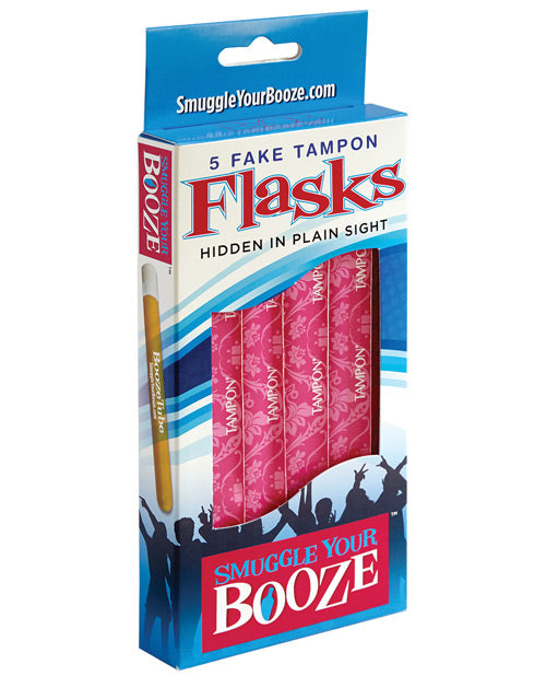 Smuggle Your Booze Tampon Box w/ 5 Tubes & 5 Wrappers