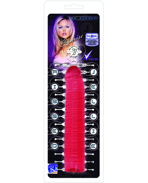 Vivid Sunrise Adams Ribbed Jelly Dildo