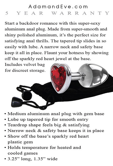 Adam & Eve Red Heart Gem Anal Plug