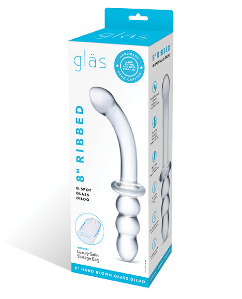 Glas Ribbed G-Spot Glass Dildo