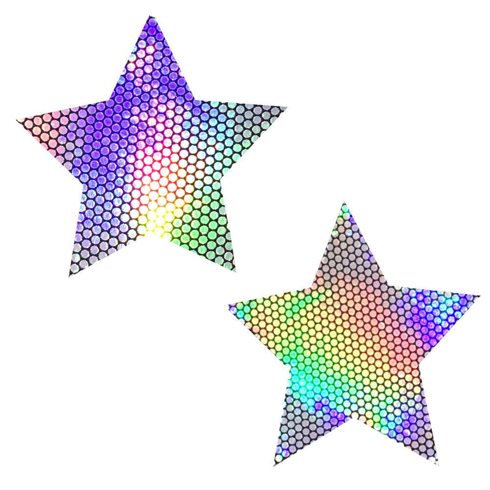 Neva Nude Liquid Party Silver Holographic Starry Nights Nipztix Pasties