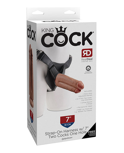 King Cock Strap-On Harness w/ Two Cocks One Hole