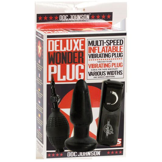 Deluxe Wonder Plug Inflatable Vibrating Multi-Speed Butt Plug