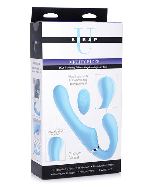 Strap-U Mighty Rider 10x Vibrating Silicone Strapless Strap-On