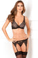 Rene Rofe Lux Lace Garter & Thong Set