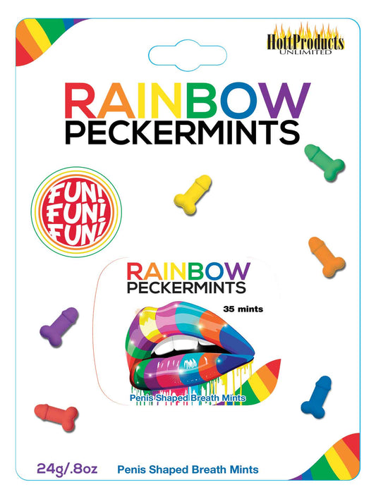 Rainbow Pecker Shape Candies in Tin-Carded