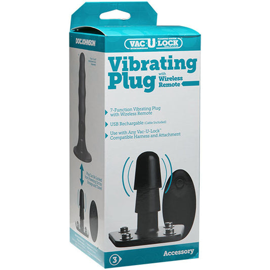 Vac-U-Lock Vibrating Remote Plug w/ Snaps