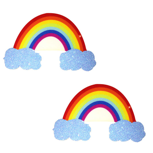 Neva Nude Rainbow Glitter Cloud Pasties